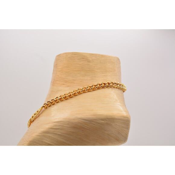 Vintage Chunky Collar Necklace Basket Weaved Cuban Chain Gold NOS 1980s Bin6A - Picture 10 of 12